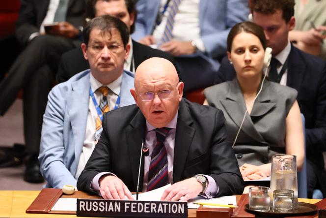Vassili Nebenzya, le représentant de Moscou aux Nations unies, le 13 juin 2025, à l’ONU, à New York.