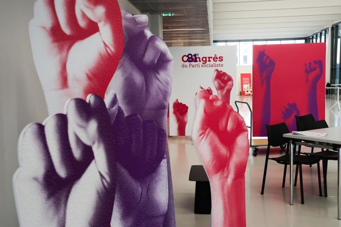 Le 81ᵉ congrès du Parti socialiste se prépare, au palais des congrès de Nancy, le 13 juin 2025.