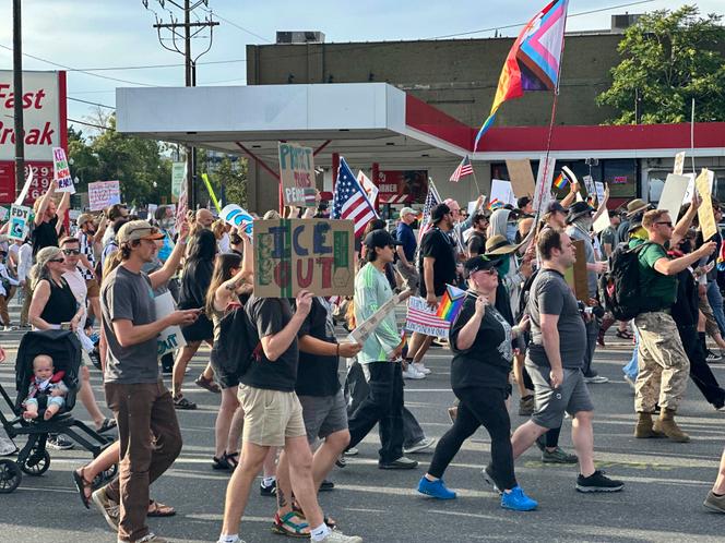 Manifestation contre Donald Trump à Salt Lake City (Utah), le 14 juin 2025.