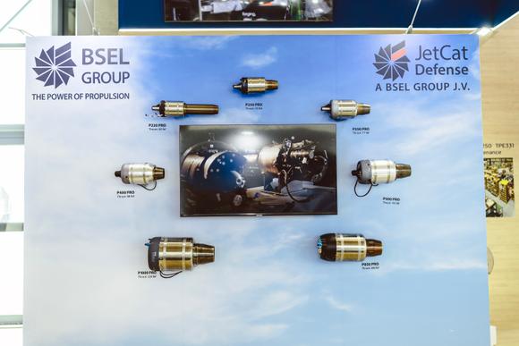 Le stand Jet Cat, au Bourget, le 14 juin 2025.