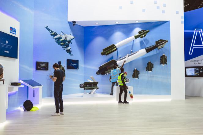 Missiles du groupe Safran au Salon international de l’aéronautique et de l’espace, au Bourget (Seine-Saint-Denis), le 15 juin 2025.