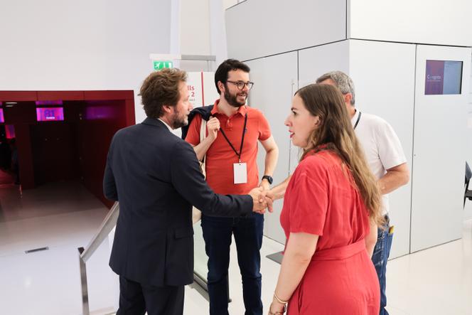 Boris Vallaud et Arthur Delaporte lors 81eme congrès du Parti Socialiste , Nancy (Lorraine) le 14 juin 2025. 