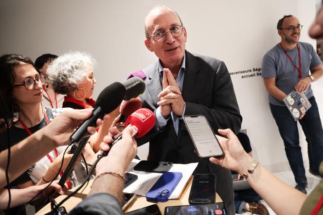 Le vice-président de la CPME, Eric Chevée, lors d’un point presse sur les négociations sur les retraites, à Paris, le 17 juin 2025.