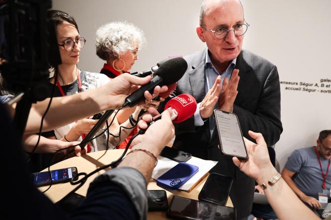Eric Chevée de la CPME, lors d’un rencontre entre syndicats salariaux et patronaux sur les retraites, à Paris, le 17 juin 2025.
