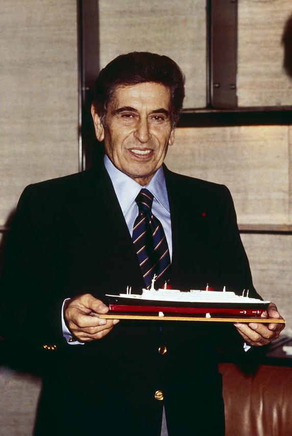 Saudi businessman Akram Ojjeh, during his purchase of the ocean liner France, in 1977.