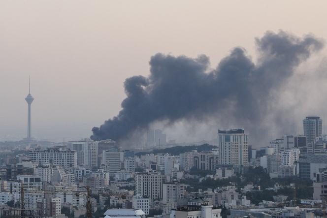 Smoke rises following an Israeli attack on the IRIB building, the country's state broadcaster, in Tehran, Iran, June 16, 2025. 