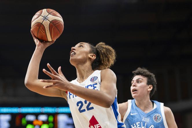 Marième Badiane, lors du match entre la France et la Grèce, au Stade de la paix et de l’amitié du Pirée, en Grèce, le 19 juin 2025.