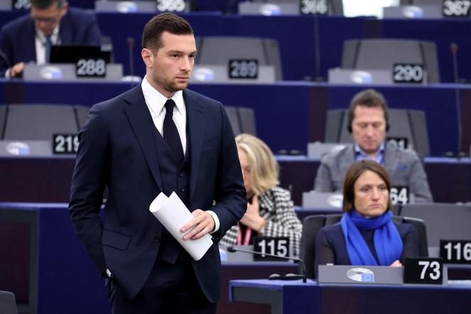 Jordan Bardella, président du Rassemblement National (RN) et député européen au Parlement européen, à Strasbourg, le 22 janvier 2025.