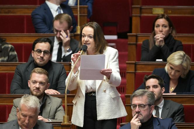 O vice (rali nacional) de Pas-de-Calais, Caroline Parmentier, na Assembléia Nacional, 21 de janeiro de 2025.