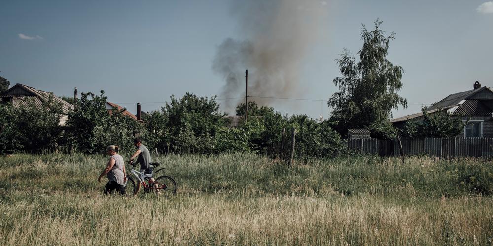 A Kostiantynivka. L'engin visé une location de dronistes ukrainiens. L'armée russe est à 8 kilomètres. Le 11 juin 2025. 
Invasion russe - ADRIEN VAUTIER/LE PICTORIUM POUR « LE MONDE »