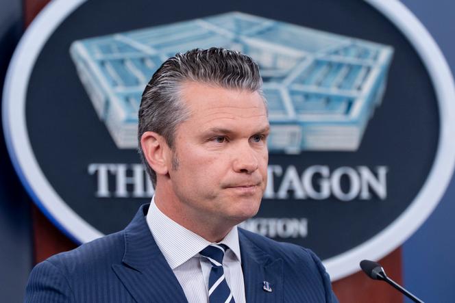 Defense Secretary Pete Hegseth speaks during a news conference at the Pentagon in Washington, Sunday, June 22, 2025, after the US military struck three sites in Iran.