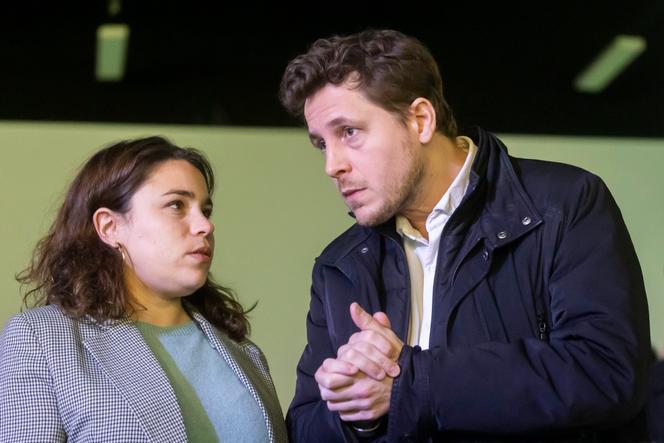 Léa Balage El Mariky et Julien Bayou, lors d’un rassemblement du parti Europe Ecologie-Les Verts (EELV), à Rungis (Val-de-Marne), le 10 décembre 2022.