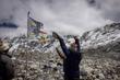 Buddhist monks hold a ceremony in tribute to the Yala Glacier in the Langtang Valley, Nepal, May 12, 2025.