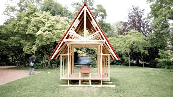 « Le Toit commun », du collectif Mulot, à l’occasion de l’édition 2022 du festival Microtopies, au jardin des plantes de Lille.