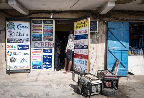 A cybercafé in Lagos, Nigeria, on April 18, 2019.