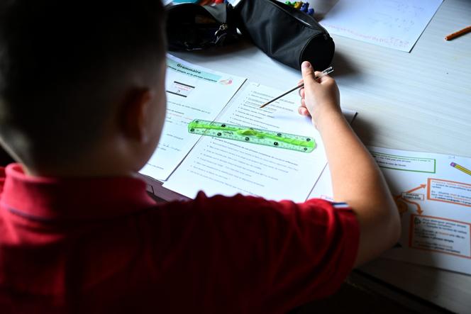 Un enfant lors d’un cours à domicile, dans le Jura, le 2 septembre 2024.