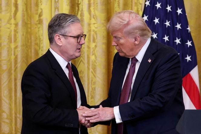 Le président américain, Donald Trump, et le premier ministre britannique, Keir Starmer, lors d’une conférence de presse, à la Maison Blanche, à Washington, aux Etats-Unis, le 27 février 2025.
