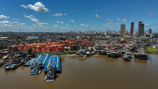 Vue aérienne de la ville de Belem, au Brésil, le 17 juin 2025.