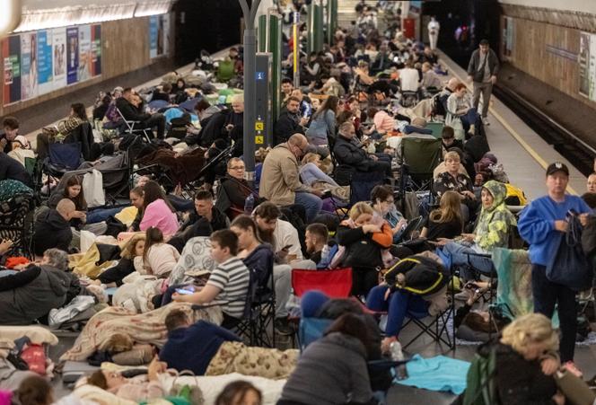 A l’intérieur d’une station de métro, à Kiev, le 29 juin 2025.