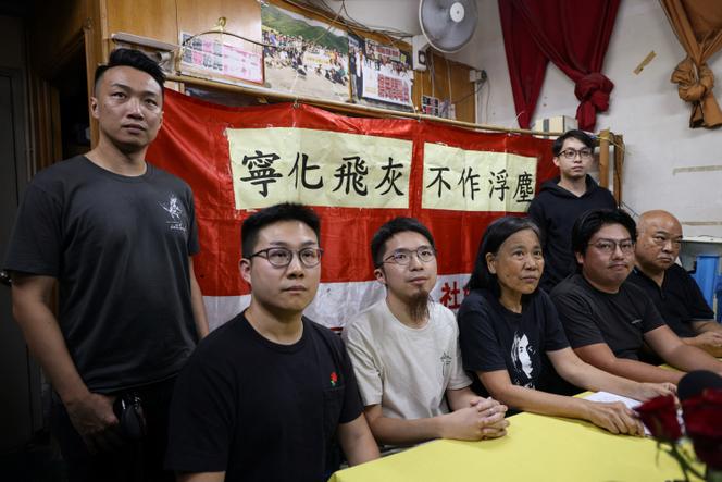 Chan Po-ying, chair of Hong Kong’s League of Social Democrats, along with party members, hosts a press conference to announce the party’s dissolution amid China’s national security law, in Hong Kong, China, June 29, 2025.