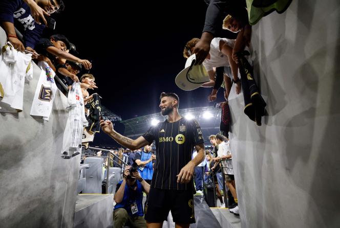Olivier Giroud, lors de son dernier match avec le Los Angeles FC, le 29 juin 2025, à Los Angeles.
