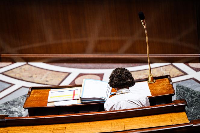 The Minister of Culture, Rachida Dati, during the debate at the National Assembly on the reform of public audiovisual, in Paris, June 30, 2025.