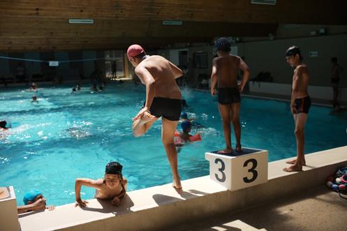 At the Castellane swimming pool in Marseille on July 1, 2025. vaucluse, temperature reached 41.4 °