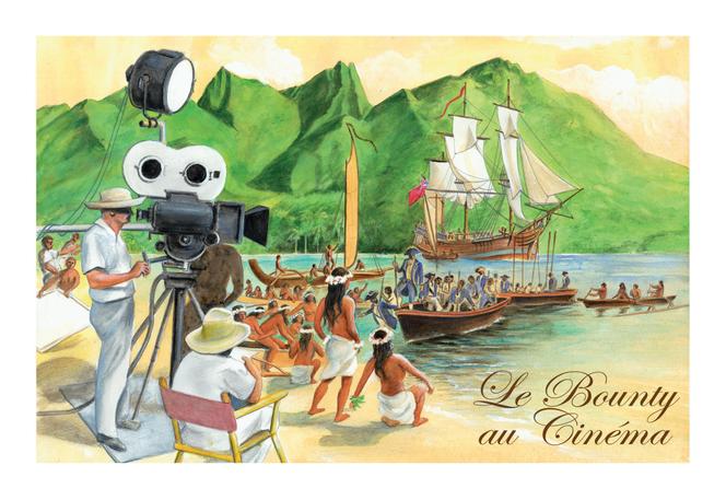 Le « Bounty », sujet de cet entier postal polynésien de 1996 (recto).