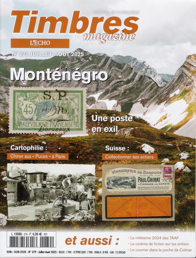 « Timbres magazine », juillet-août 2025, n ° 279, 108 pages. En vente en kiosques (6,90 euros), ou par correspondance (2, rue de l’Etoile, CS 79013, 80094 Amiens Cedex 3).