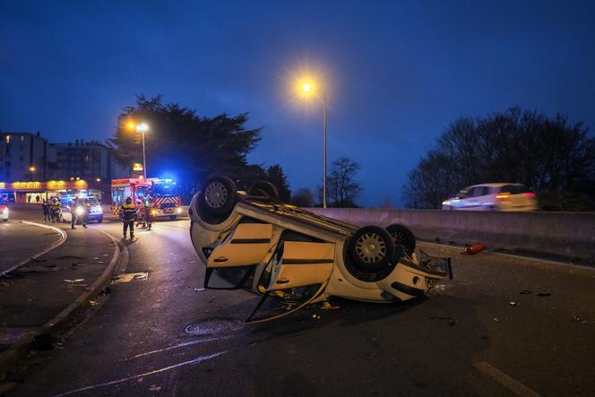A traffic accident near Tours (Indre-et-Loire), on December 24, 2018. 