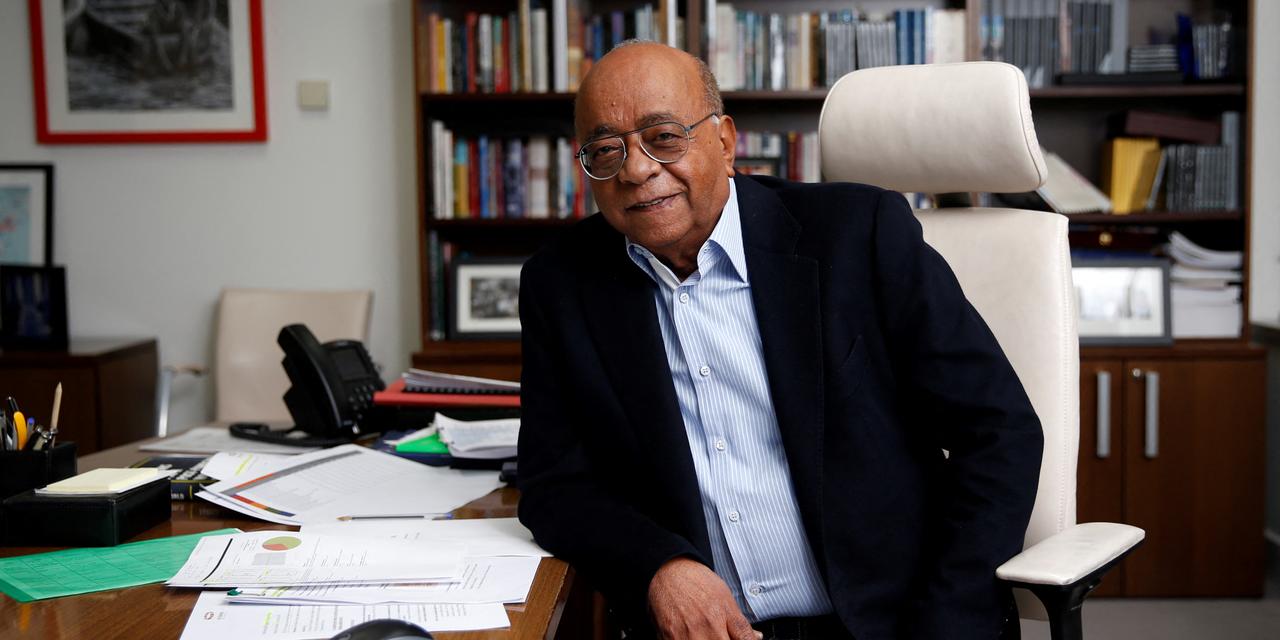 Mo Ibrahim Foundation Founder and Chair, Mo Ibrahim, poses for a photograph at his office in London on November 16, 2020. Governance progress slowed across Africa for the first time in a decade, even before the coronavirus pandemic hit, with commitment to democracy and civil rights faltering, a major report said Monday. The Mo Ibrahim Index of African Governance, published every two years, gives each country's government a score according to criteria including anti-corruption measures, protection of civil liberties and caring for the environment. (Photo by Hollie Adams / AFP)