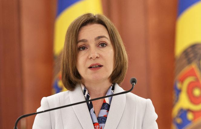 La présidente moldave, Maia Sandu, s’exprime lors d’une conférence de presse, en Moldavie, le 10 juin 2025.