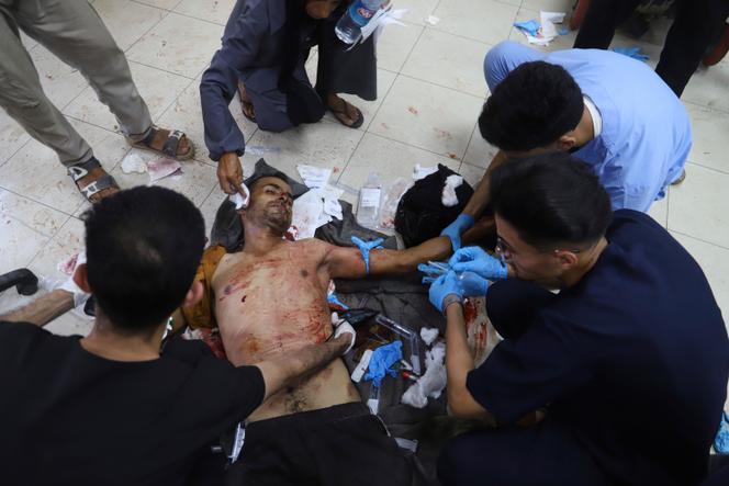 Un Palestinien soigné à l’hôpital Nasser, Khan Younès, Gaza, lundi 30 juin 2025.