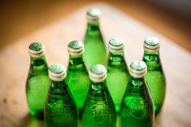Des bouteilles d’eau minérale gazeuse Perrier, le 19 mai 2025.