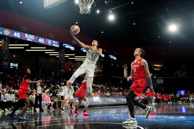 Gabby Williams, la joueuse française du Seattle Storm, lors d’un match face au Atlanta Dream, le 3 juillet 2025 à College Park (Géorgie, Etats-Unis).