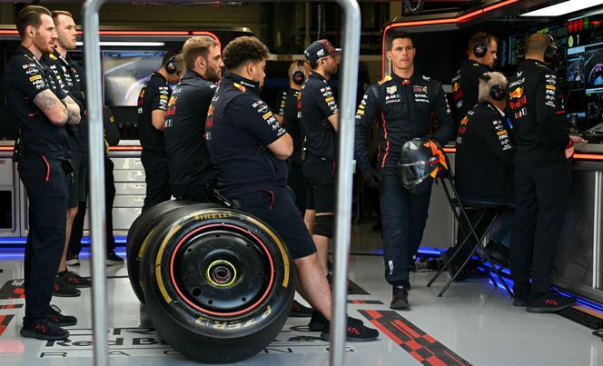 Red Bull team mechanics at Silverstone, United Kingdom, July 4, 2025.