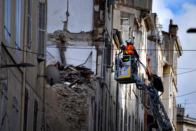 No local do colapso na Rue d'Aubagne, em Marselha, 8 de novembro de 2018.