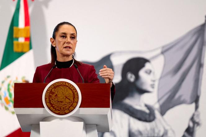 La présidente mexicaine, Claudia Sheinbaum, au Palais national, à Mexico, le 25 juin 2025.