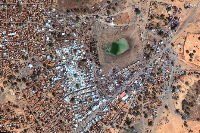 Image satellite du camp de réfugiés de Zamzam, près d’El-Fasher, la capitale du Darfour du Nord assiégée par les paramilitaires des Forces de soutien rapide, le 14 janvier 2025.
