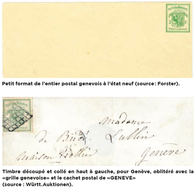 Le premier entier postal suisse est genevois... Détail d’une page de « Rhône Philatélie » de juin.