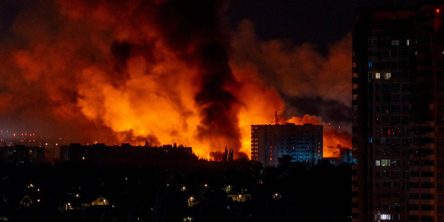 Ukraine : la plus grande offensive aérienne russe en images