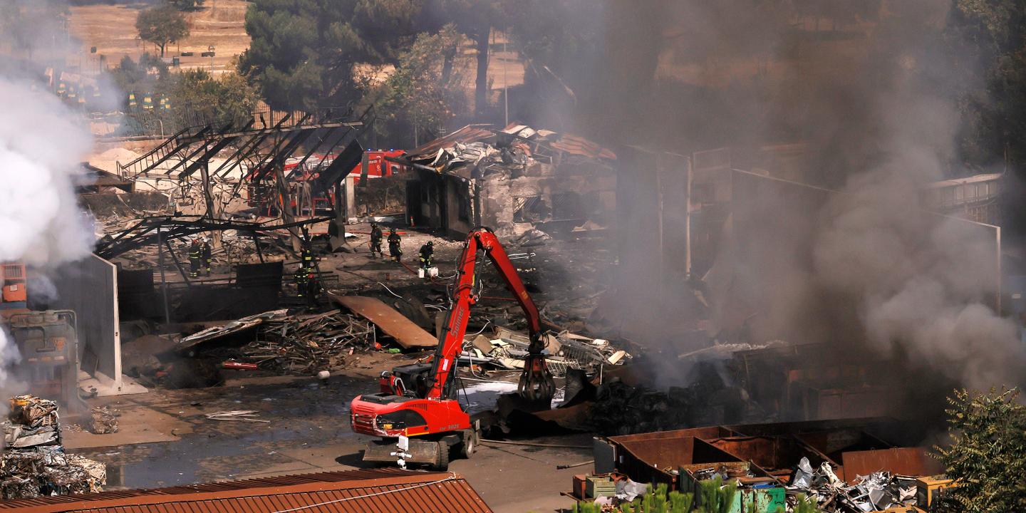 En images : l’explosion d’une station-service à Rome