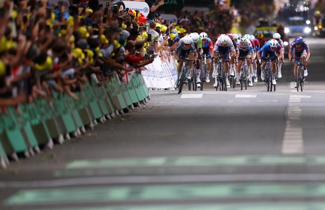 Jasper Philipsen in action during stage 1 of the Tour de France, Saturday, July 5.