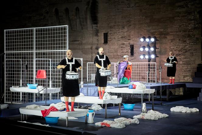 Répétition du spectacle « Nôt », au Festival d’Avignon, le 4 juillet 2025.