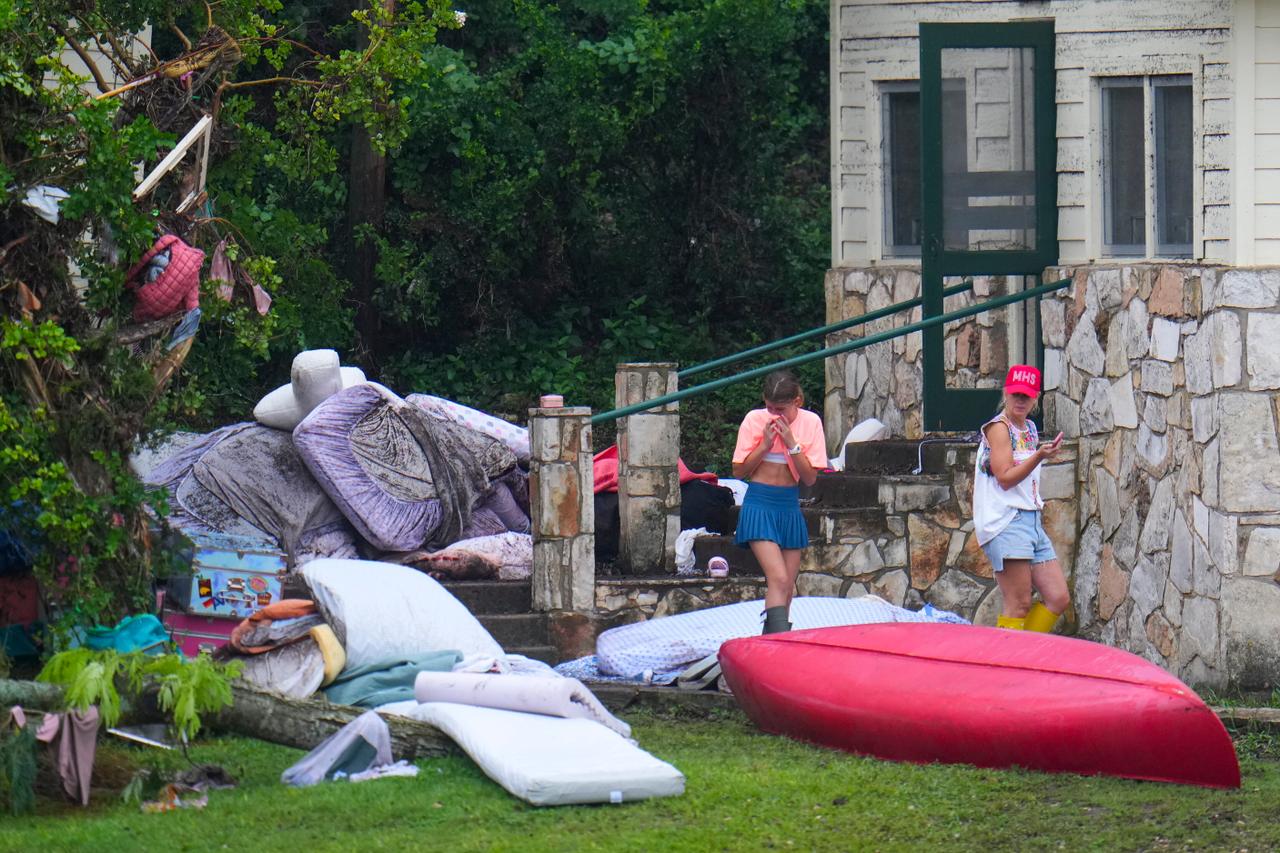 Le camp d’été Mystic, au lendemain des inondations dues à la crue du fleuve Guadalupe, à Hunt (Texas), le 6 juillet 2025.