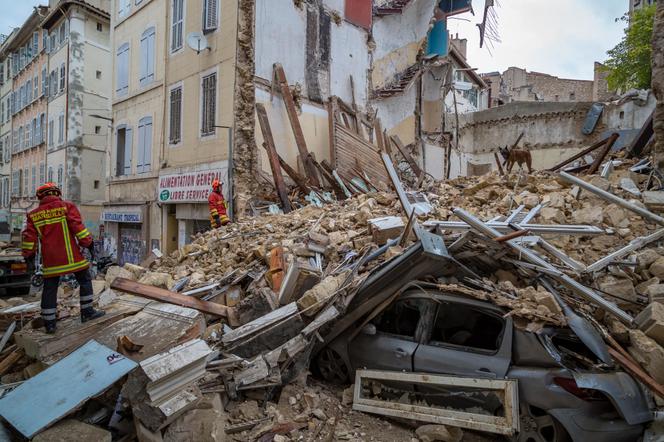 Sur le site des effondrements de la rue d’Aubagne, à Marseille, le 5 novembre 2018.