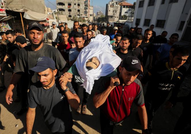 Un palestinien tué lors de bombardements israéliens sur la clinique Al-Rimal, ici, à l’hôpital Al-Shifa, à Gaza, le 7 juillet 2025.