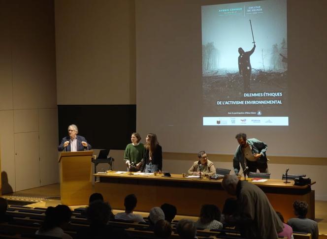 Table ronde « dilemmes éthiques de l’activisme environnemental », organisée le Collège de France, le 5 juin 2025.