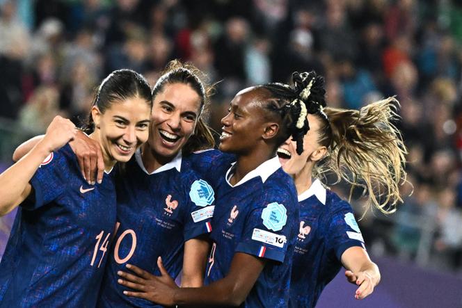 Clara Mateo, Amel Majri, Melvine Malard et Sandie Toletti ont connu leur première titularisation à l’Euro 2025, contre le Pays de Galles, au stade de Saint-Gall (Suisse), le 9 juillet 2025.