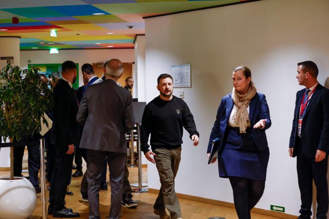 Le président ukrainien, Volodymyr Zelensky, lors d’un sommet européen à Bruxelles, le 19 décembre 2024.